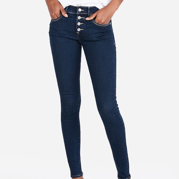 Express Button Fly Mid-rise Denim Size 4S - Picture 1 of 8